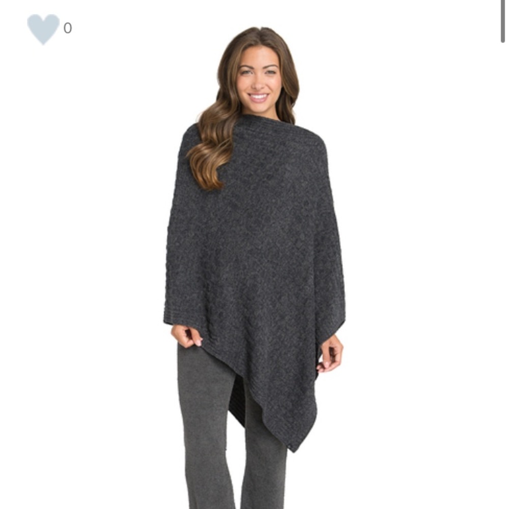 Barefoot Dreams Cozy Chic Lite Poncho Gray NWT